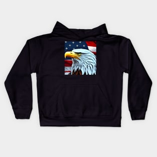 American Patriotic American Bald Eagle Kids Hoodie